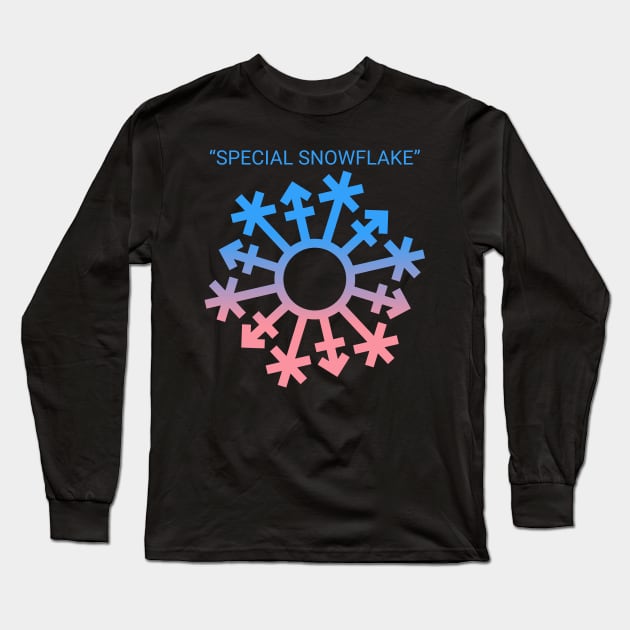 Gender "Special Snowflake" - Blue-over-Pink Long Sleeve T-Shirt by GenderConcepts